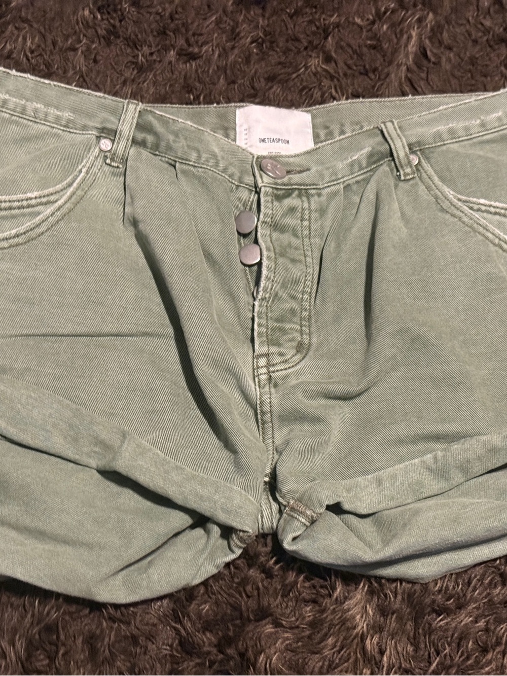 One Teaspoon High-Rise Women’s Jean Shorts - Sage Green